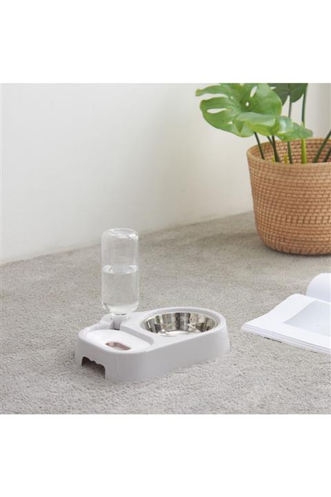 HESAPLIJET Mikopet Otomatik Su Sebilli Mama Kabı-gri