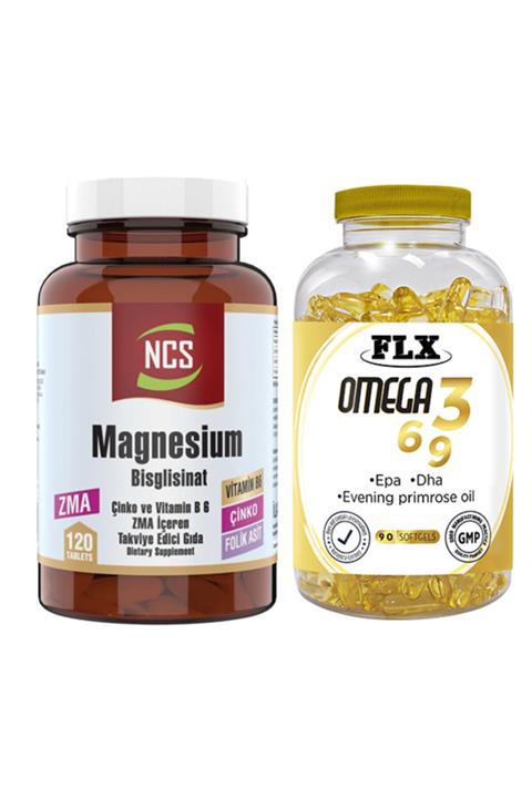 NCS Zma Magnesium Bisglisinat 120 Tablet & Flx Omega 3-6-9 90 Tablet