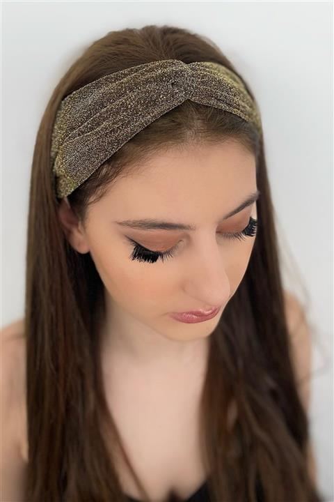 TAKIŞTIR Kadın  Sarı Renk Simli Saç Bandı