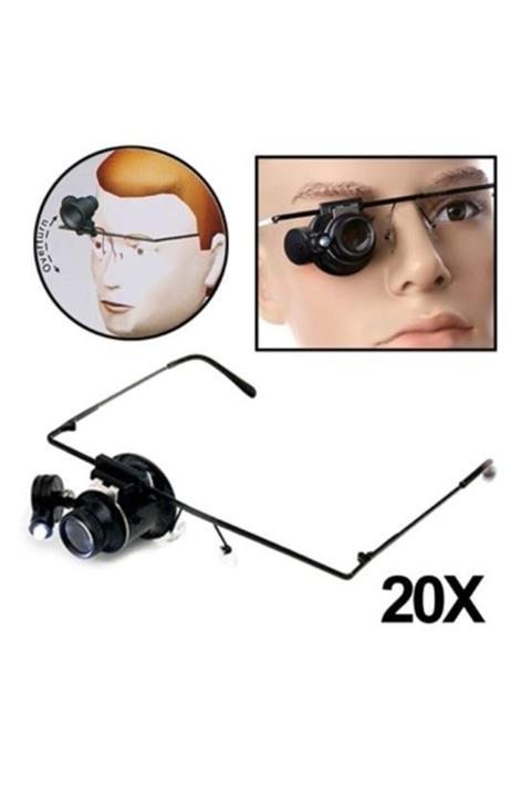 yaprakithalat Ücretsiz Kargo Monoküler Güç 20x Gözlük Tipi Izle Onarım Büyüteç Ile Led Işık