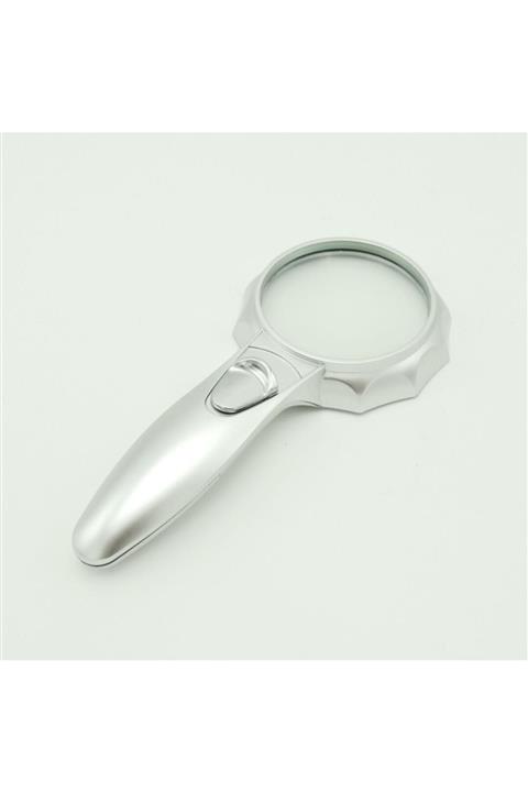 Dmrled Krom Renkli Led Işıklı El Büyüteç 4x Mercek