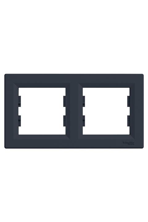 SCHNEIDER Asfora Antrasit Ikili Çerçeve Dikey