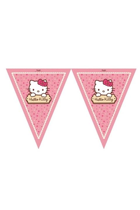 Parti Station Hello Kitty Doğum Günü Temalı Flama Bayrak