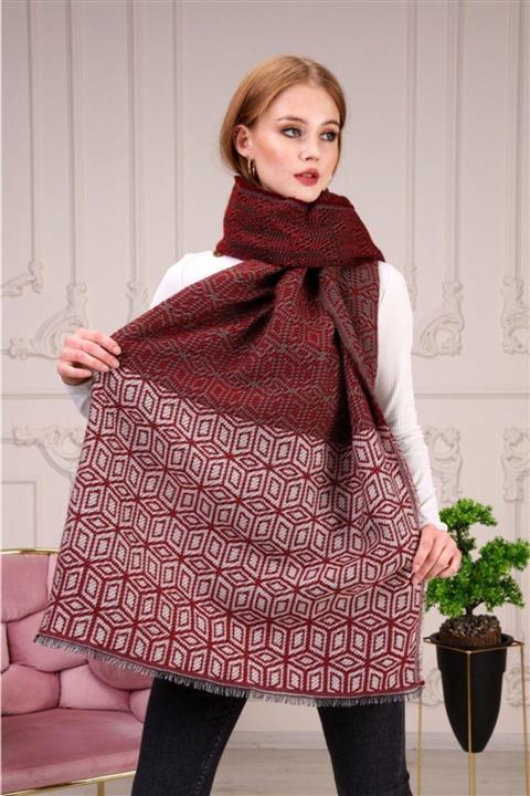 AVANDİA Kadın Kırmızı Kalın Omuz Şal