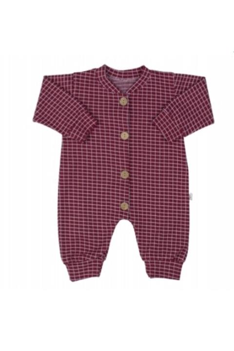 Dolce Destino Önden Düğmeli Kareli Bebek Tulumu