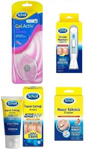 Scholl Açık Ayakkabılar Için Tabanlık + Tırnak Mantarı Kiti+ Topuk Çatlak Kremi+ Flaster