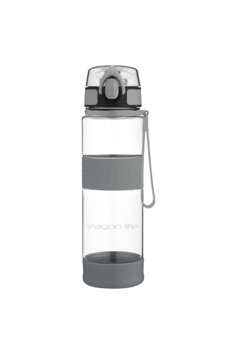 Vagon Life 580 Ml Taşıma Askılı Şeffaf Matara Gri