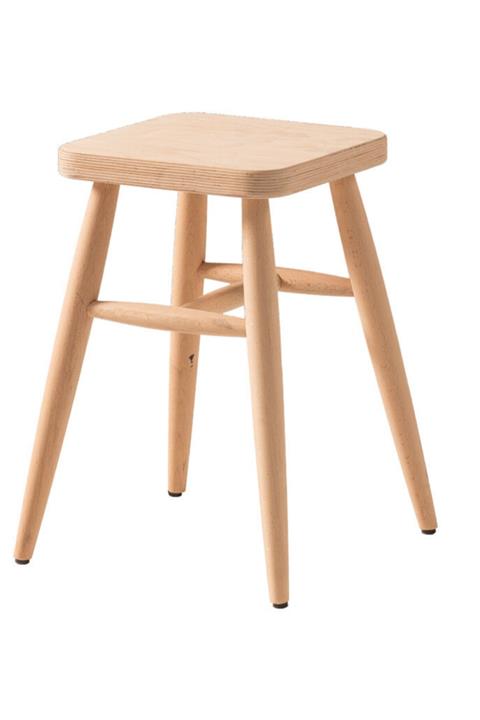 Borsa Mobilya Kare Tabure Ham Ahşap Boyasız