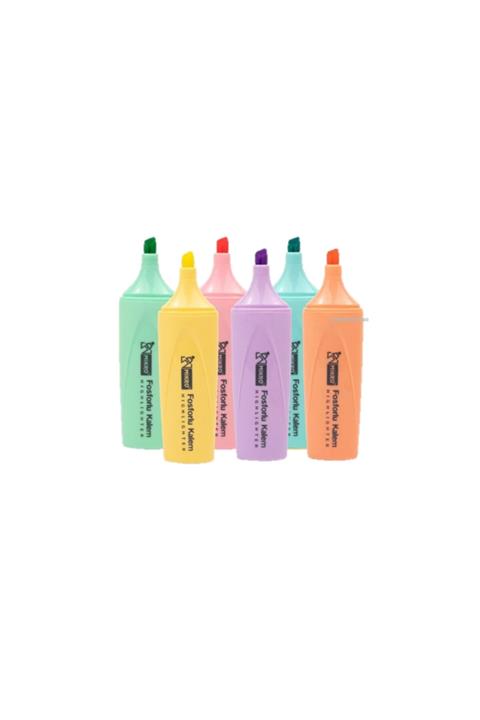 Mikro 6'lı Pastel Renkler Fosforlu Kalem