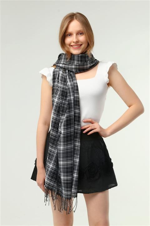 Luisido Kadın Ekose Desenli Yumuşak Dokulu Atkı&şal
