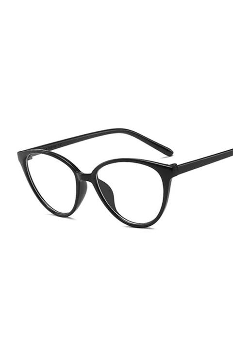 Bluoklight Mavi Işık Korumalı Kedi Gözü Vintage Şeffaf Unisex Gözlük (parlak Siyah)