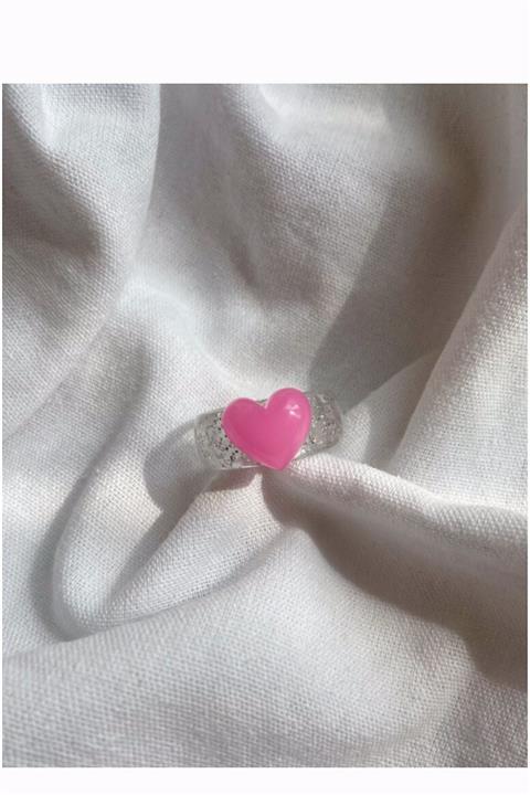 Limed Design Pembe Kalpli Simli Yüzük