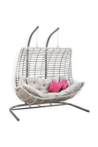 Tmall Home Design Cunda Beyaz Çift Kişilik Swing Salıncak - 004560