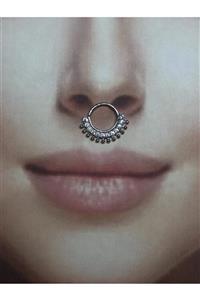 FLAMBOYANT PIERCING Septum, Smıley, Daıth Unisex, Parlak Taşlı, 316 L Cerrahi Çelik, Moda Piercing