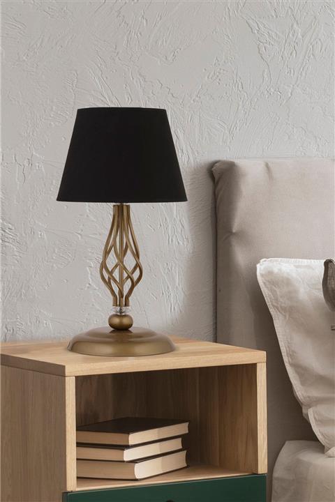 Apliqa Lupin Siyah Şapkalı Eskitme Abajur