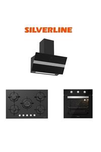 Silverline Siyah Cam Ankastre Set (3472 Bold 60+cs5365b01+bo6503b01)