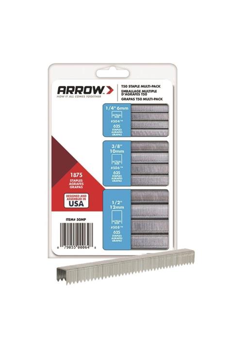 ARROW Ar50mp 6mm, 10mm 12mm 1875 Adet Profesyonel Zımba Seti