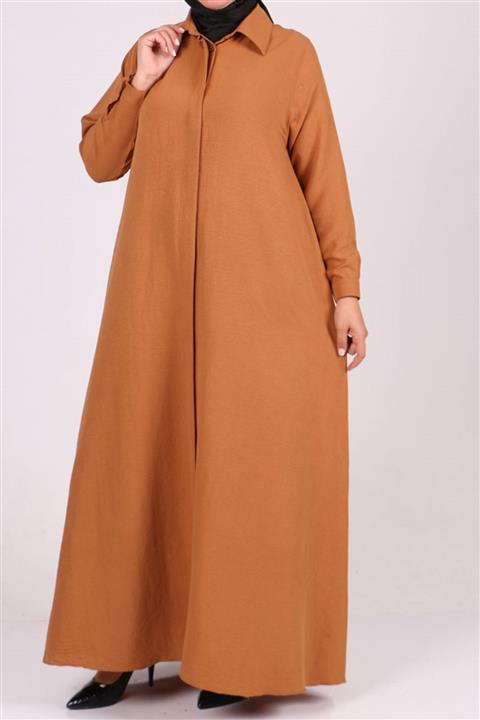 Eslina 6047 Büyük Beden Mucize Mevlana Ferace - Kahve