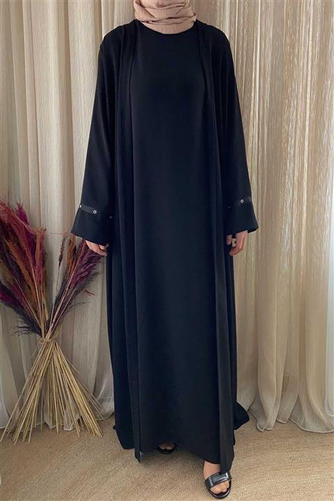 KÜBRA BAKIRHAN Mahin 1.kalite Gramajlı Ithal Dökümlü Krep Kumaş Abaya