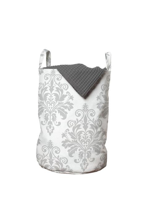 Rengirenk Geleneksel Çamaşır Sepeti Soft Açık Sade Tonda Damask Formlu Desen
