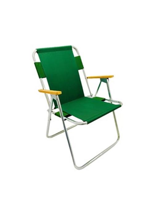Zen Kamp Sandalyesi Ahşap Kollu Yeşil