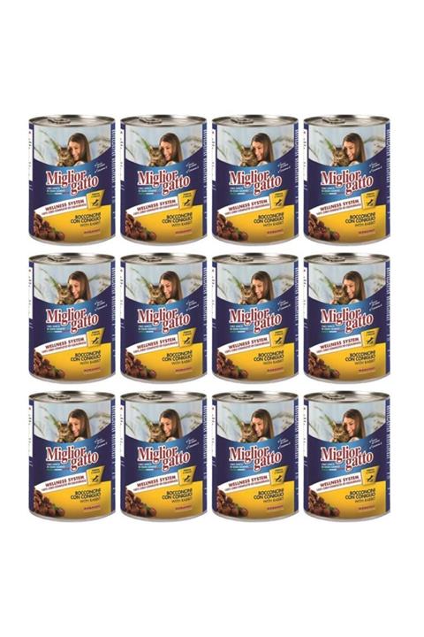 Miglior Gatto Tavşanlı Kedi Konservesi 405 gr 12'li Set