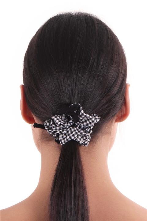 hahai accessories Hahai Kadın Pötikareli Scrunchie Toka