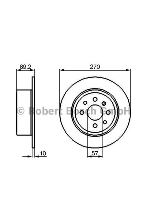 Bosch Fren Dıskı Arka Duz 270mm 4 Bıjon Vectra B 95-99