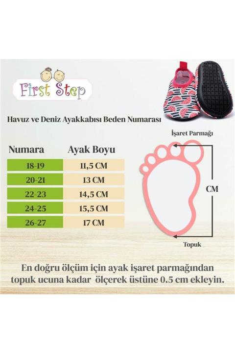 First Step Red Love Baskılı Havuz Ve Deniz Ayakkabısı F-712