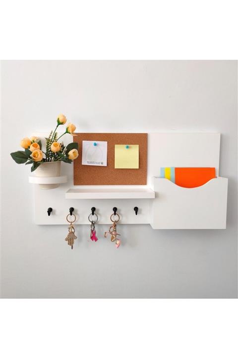 Eblo Home Home Ds039 Lake Beyaz Çok Amaçlı Antre Duvar Askı Anahtarlık