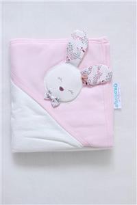 Gaye Bebe Tavşan Kabartmalı Bebek Banyo Havlusu Pembe