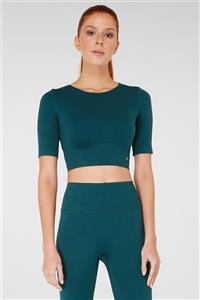 Jerf Naples Sürdürülebilir Üretim & Sıkılaştırıcı Kısa Kol Crop Top Yeşil