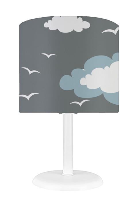 HalıVagonu Hv326m Mavi Bulutlu Gri Çocuk Odası Abajur