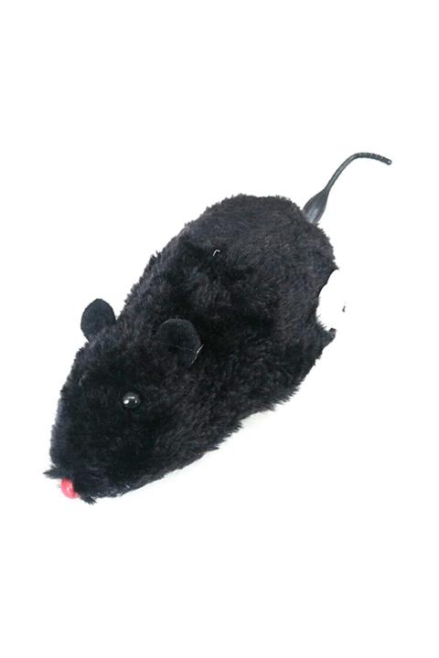 PETQUATRO Kediler Için Kurmalı Fare 15 Cm Siyah