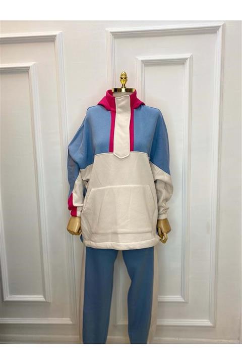 azra fashion Üç Iplik Sweat 1464 - Mavi - S-m