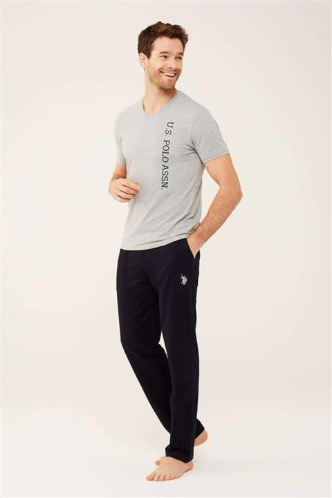 U.S. Polo Assn. Erkek Gri Melanj Yuvarlak Yaka T-shirt