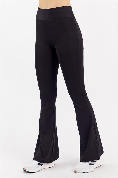 Manche Siyah Paçası Bol Kadın Tayt