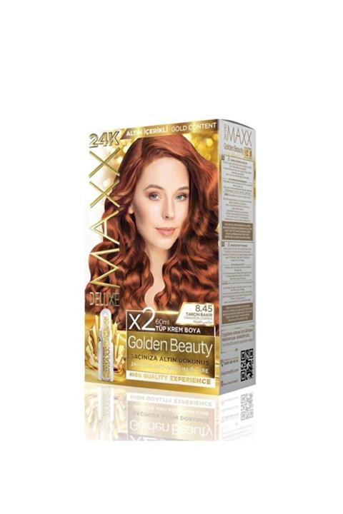 Maxx Deluxe Golden Beauty 24k Altın Içerikli 8.45 Tarçın Bakır Saç Boya Seti