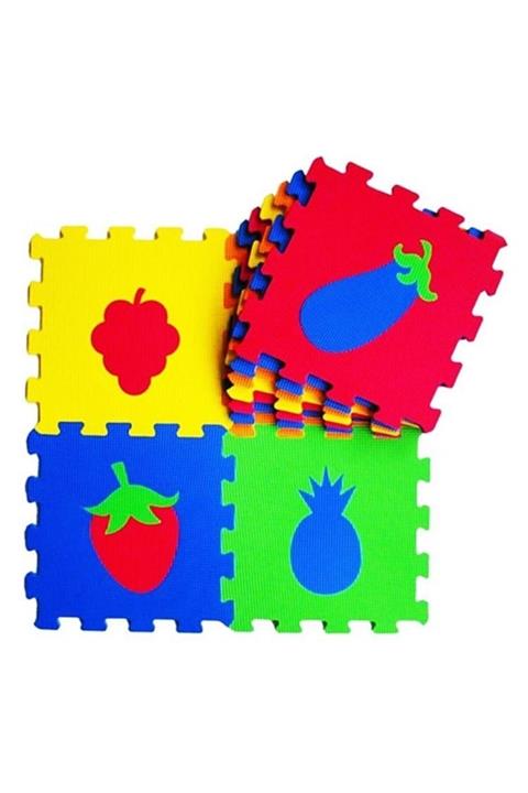 TıkArt Puzzle Oyun Karosu 9 Parça Yer Halısı Sebze Ve Meyveler