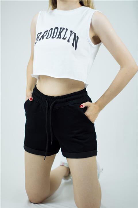 HOT N Siyah Kısa Penye Basic Şort