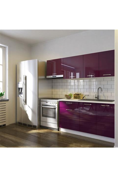 EPİCONCEPT Mürdüm Parlak Lida Hazır Mutfak Dolabı