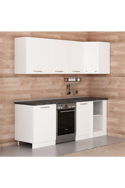 Minar 225cm Köşe Mutfak Dolabı Beyaz K225-b2