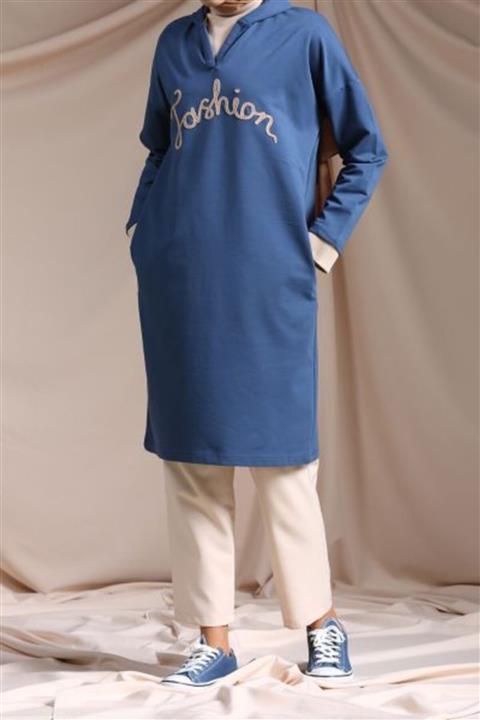 ALLDAY Nakışlı Kapüşonlu Tunik