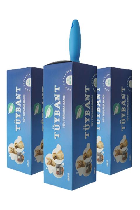 Tüybant Maxi + 2 Yedek Tüy Toplayıcı Rulo Kedi Köpek Tüy Kıl Toz Toplama Rulosu