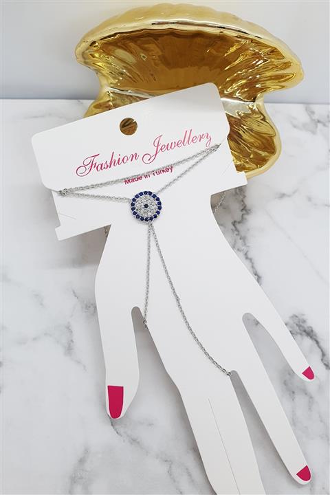 More & Else Kadın Gümüş Kaplama Nazar Modelli Zirkon Taşlı Şahmeran