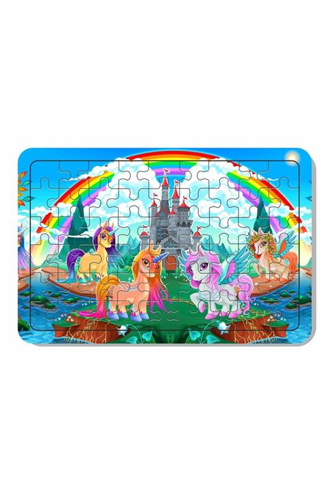 Baskı Atölyesi 54 Parça Ahşap Puzzle Unicorn Kardeşler