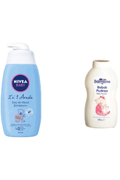 Nivea Baby 500 Ml Bebek Saç Ve Vücut Şampuanı +bambino Pudra 100 Gr