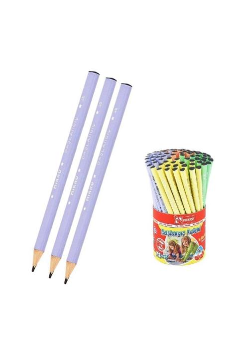 Mikro Siyah Jumbo Üçgen Ilk Kalemim Siyah Kalın Kurşun Kalem Başlagıç 3 Adet