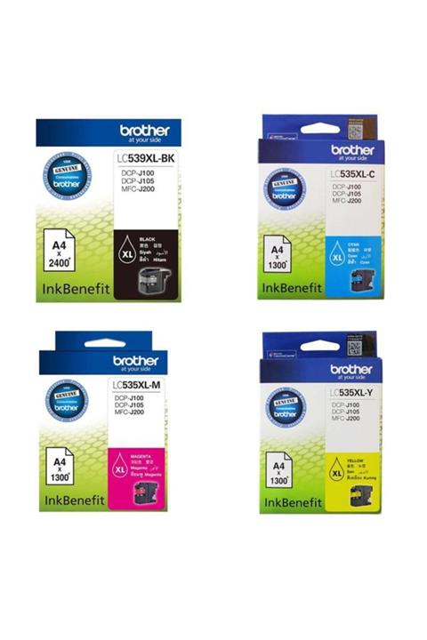 Brother Lc539xl-bk/lc-535xl Cmy Dcp-j100/j105/j200 4lü Kartuş Set
