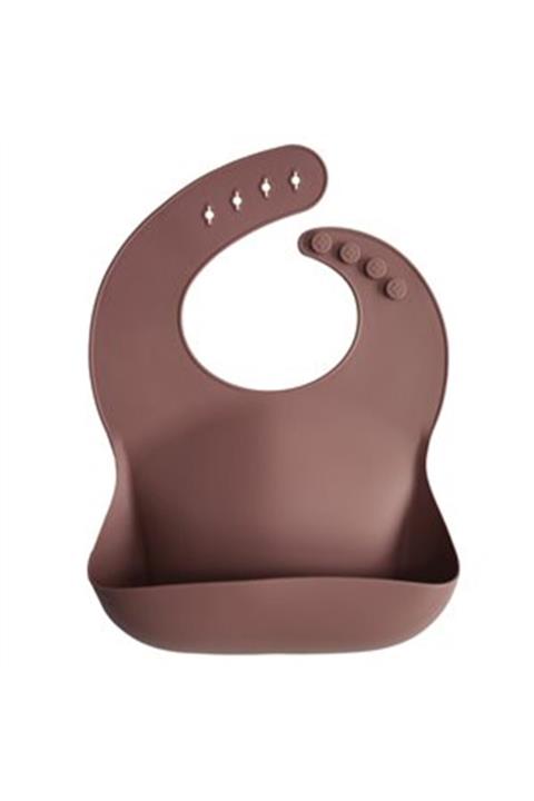 Mushie Silicone Bib Woodchuck Silikon Önlük Koyu Kahverengi